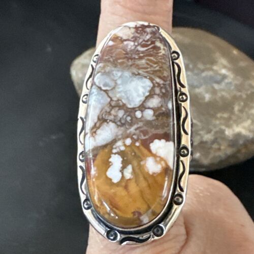 Navajo Wild Horse Turquoise Ring | Sterling Silver | Sz 10 | Authentic Native American Handmade | 16472