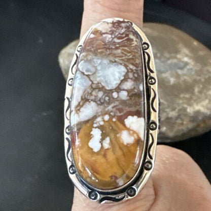 Navajo Wild Horse Turquoise Ring | Sterling Silver | Sz 10 | Authentic Native American Handmade | 16472