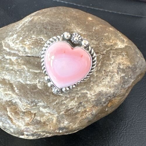Navajo Pink Conch Heart Ring | Handmade | Sz 10 | Authentic Native American | 16042