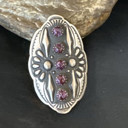 Navajo Purple Spiny Oyster Multi-Stone Ring | Authentic Native American Sterling Silver | Multi-Stone | Sz 8.5 | 15052