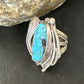 Old Pawn Men's Blue Kingman Turquoise Ring | Navajo Sterling Silver | Sz 10 | 15520