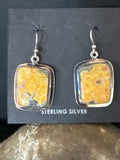 Navajo Bumblebee Jasper Earrings | Sterling Silver | Authentic Native American Handmade | 15839