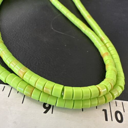 Navajo Green Gaspeite Stabilized Necklace | Sterling Silver | 22" | Authentic Native American Handmade | 16467