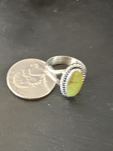 Navajo Green Gaspeite Ring | Sterling Silver | Sz 7.5 | Authentic Native American Handmade | 16400