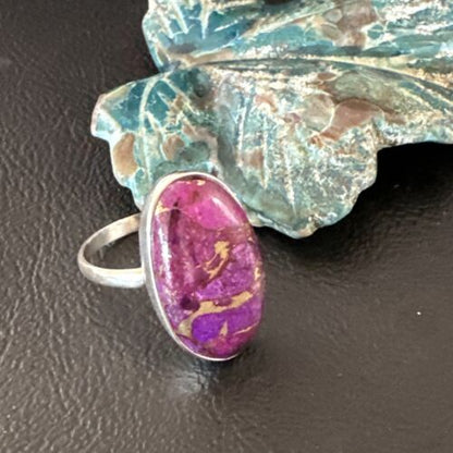 Southwestern Navajo Purple Mojave Turquoise Ring | Sterling Silver | Sz 10 | 15774