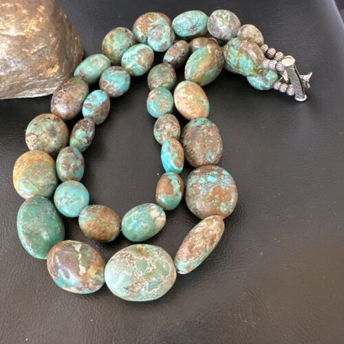 XXL Men's Chunky Spiderweb Turquoise Necklace | Navajo Sterling Silver | 21" | 16239