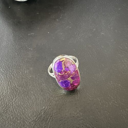 Navajo Purple Mojave Turquoise Ring | Sterling Silver | Sz 10 | Authentic Native American Handmade | 15773