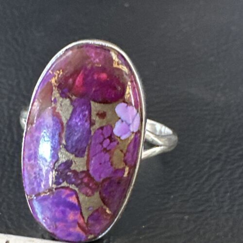 Southwestern Navajo Purple Mojave Turquoise Ring | Sterling Silver | Sz 10 | 15775