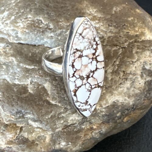 Navajo Wild Horse Turquoise Ring | Sterling Silver | Sz 6 Adjustable | Authentic Native American Handmade | 15552
