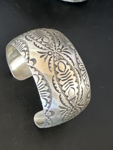 Navajo Stamped Cuff Bracelet | Sterling Silver | Authentic Native American Handmade | 15983