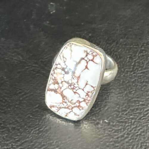 Men's Women's Wild Horse Turquoise Ring | Navajo Sterling Silver | Sz 7 | Authentic Native American Handmade | 17283