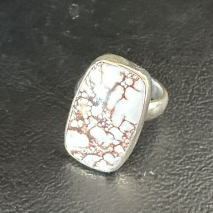 Men's Women's Wild Horse Turquoise Ring | Navajo Sterling Silver | Sz 7 | Authentic Native American Handmade | 17283