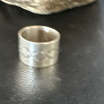 Navajo Stamped Wide Band Ring | Sterling Silver | Sz 7 | Authentic Native American Handmade | 14999 - Masha USA