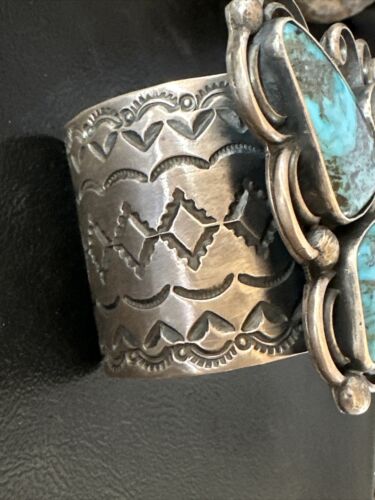 Navajo Butterfly Blue Turquoise Cuff Bracelet | Sterling Silver | Authentic Native American Handmade