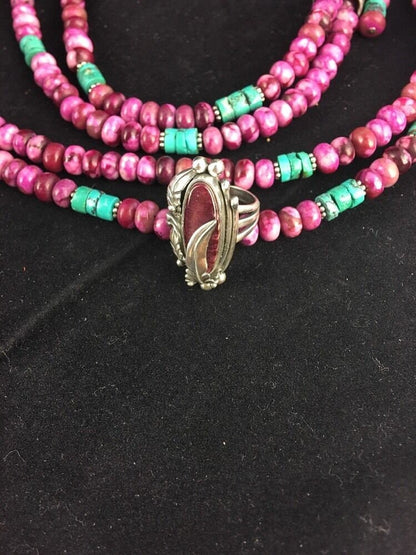 Navajo Purple Spiny Oyster Sterling Silver Ring | Sz 5.5 |4452