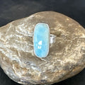 Navajo Blue Larimar Ring | Sterling Silver | Sz 7 | Authentic Native American Handmade | 17662