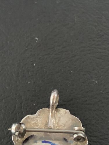 Zuni Sunface Pin Pendant | Turquoise, Mother of Pearl, Spiny Oyster | Sterling Silver | Native American Handmade | 01180
