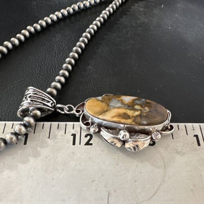 Navajo Wild Horse Necklace Pendant | Sterling Silver | Authentic Native American Handmade | 16982