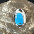 Navajo Blue Kingman Turquoise Ring | Sterling Silver | Sz 9 | Authentic Native American Handmade | 16585