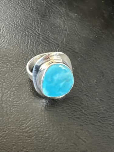Sterling Silver Blue Kingman Turquoise Ring | Sz 7 | 17595