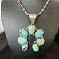 Navajo Blue Turquoise #8 Squash Blossom Naja Pendant Necklace | Sterling Silver | Authentic Native American Handmade | 16907
