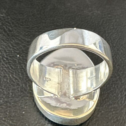 Navajo Blue Turquoise #8 Ring | Sterling Silver | Sz 9.5 | Authentic Native American Handmade | 14964