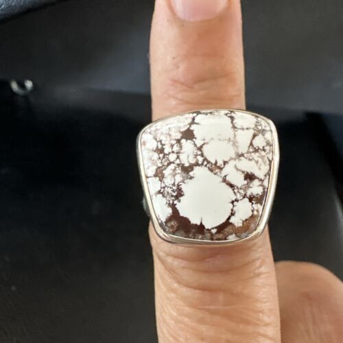 Men's Women's Wild Horse Turquoise Ring | Navajo Sterling Silver | Sz 7 | Authentic Native American Handmade | 17286