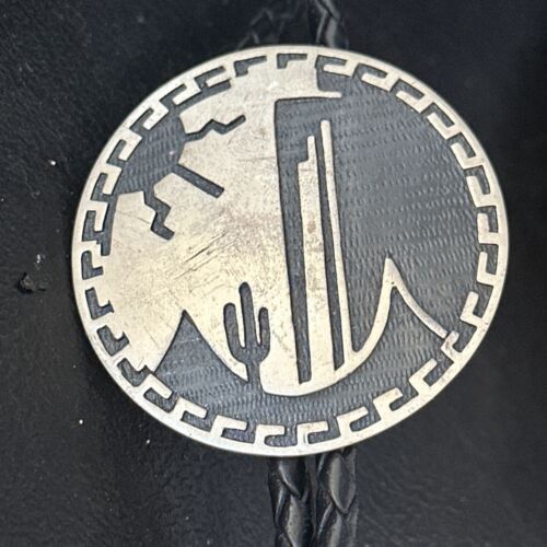 Native American Handmade Men's Bolo Tie | Hopi Sterling Silver | 14323