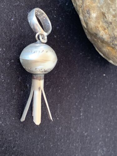 Navajo Naja Pendant | Sterling Silver | Handmade Pearls | 2.5" | Authentic Native American | 1255