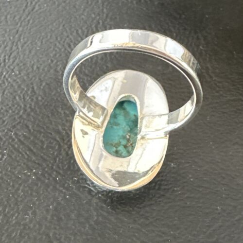 Navajo Blue Kingman Turquoise Ring | Sterling Silver | Sz 8 | Authentic Native American Handmade | 16589