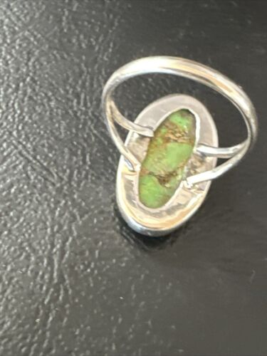 Navajo Green Mojave Turquoise Ring | Sterling Silver | Sz 7 | Authentic Native American Handmade | 15597