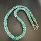 Navajo Blue Turquoise Bead Necklace | Sterling Silver | Graduated |  8mm | Authentic Native American | 19" | 17582