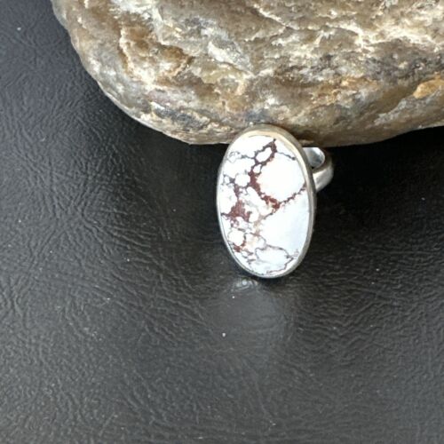 Navajo Wild Horse Turquoise Ring | Sterling Silver | Sz 6.5 | Authentic Native American Handmade | 17277