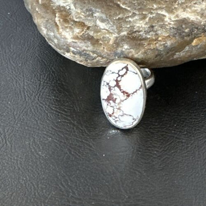 Navajo Wild Horse Turquoise Ring | Sterling Silver | Sz 6.5 | Authentic Native American Handmade | 17277