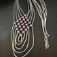 Navajo Crisscross Purple Sugilite Heishi Liquid Sterling Silver 5-Strand Necklace | 22" | 15879