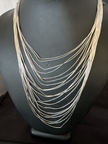 Graduated Bib Heishi Liquid Necklace | Sterling Silver | 20" | 17240