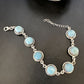 Navajo Blue Larimar Link Bracelet | Sterling Silver | 8" | Authentic Native American Handmade | 16077