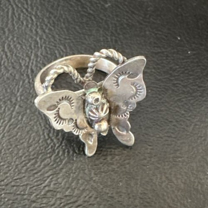 Navajo Sterling Silver Butterfly Ring | Sz 7 | Authentic Native American Handmade | 16976