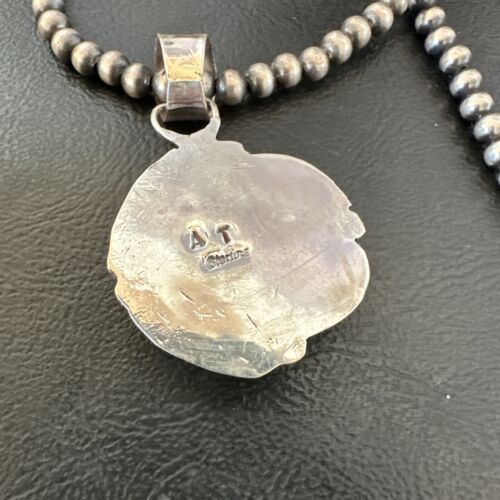 Women's Orange Spiny Oyster Pendant | Navajo Pearls Sterling Silver Necklace 21" | 16555