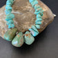 Navajo Blue Green Turquoise Necklace | Sterling Silver | 16" | Authentic Native American Handmade | 12915