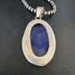 Men's Denim Lapis Lazuli Pendant Necklace | Navajo Beads | Sterling Silver | Authentic Native American Handmade | 15199