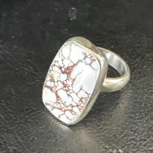 Men's Women's Wild Horse Turquoise Ring | Navajo Sterling Silver | Sz 7 | Authentic Native American Handmade | 17283