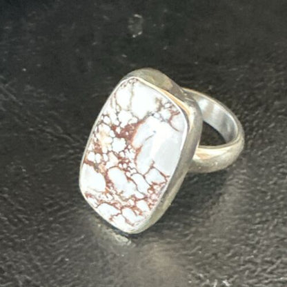 Men's Women's Wild Horse Turquoise Ring | Navajo Sterling Silver | Sz 7 | Authentic Native American Handmade | 17283