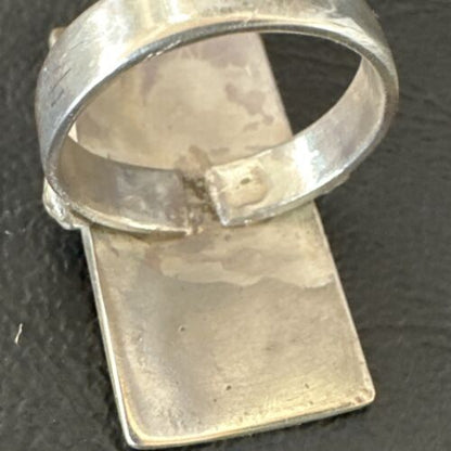 Native American Hopi Rug Design Ring | Sterling Silver | Sz 8.5 | 16334