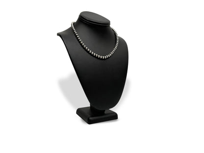 6mm Sterling Silver Navajo Pearls | Authentic Native American Handmade Necklace | Length 18"-26"