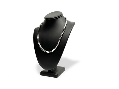 7mm Sterling Silver Navajo Pearls | Authentic Native American Handmade Necklace | Length 14"-96"
