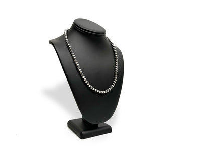 7mm Sterling Silver Navajo Pearls | Authentic Native American Handmade Necklace | Length 14"-96"
