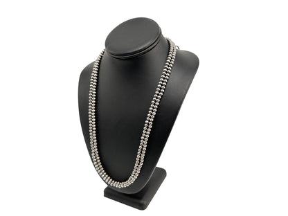 7mm Sterling Silver Navajo Pearls | Authentic Native American Handmade Necklace | Length 14"-96"