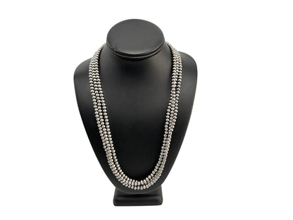 7mm Sterling Silver Navajo Pearls | Authentic Native American Handmade Necklace | Length 14"-96"