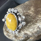 Navajo Yellow Bumble Bee Jasper Ring | Sterling Silver | Sz 10 | Authentic Native American Handmade | 14949